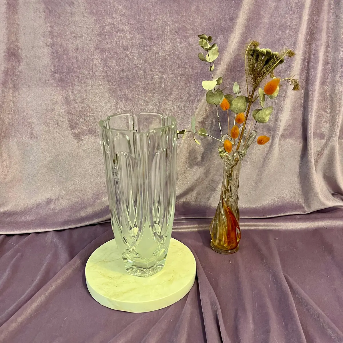 Cut Crystal Vase With Fluted Panel Design 1