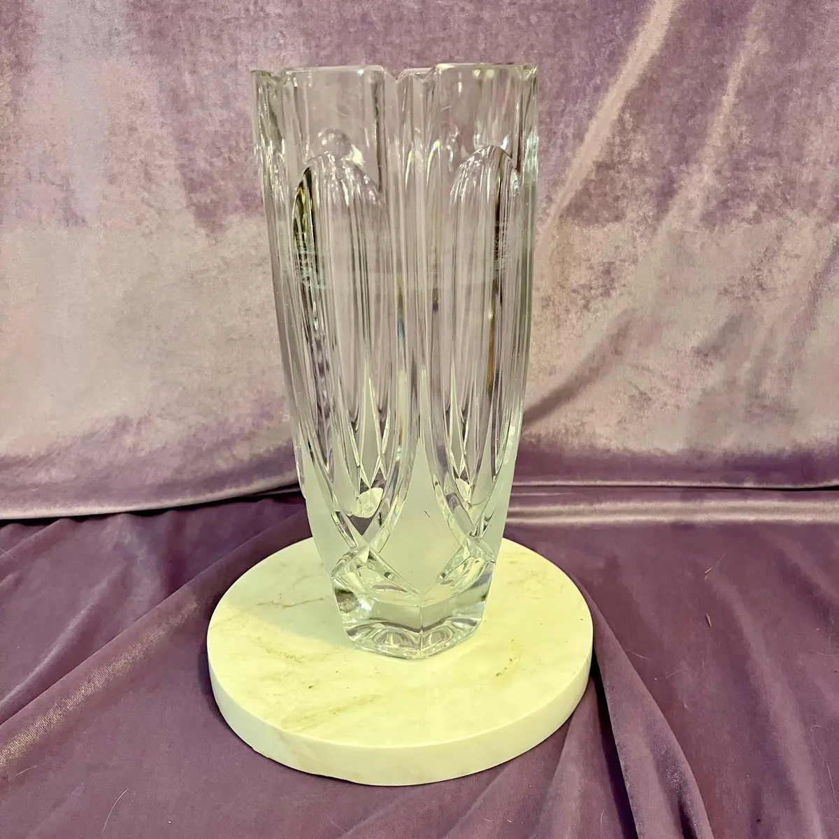 Cut Crystal Vase With Fluted Panel Design 2