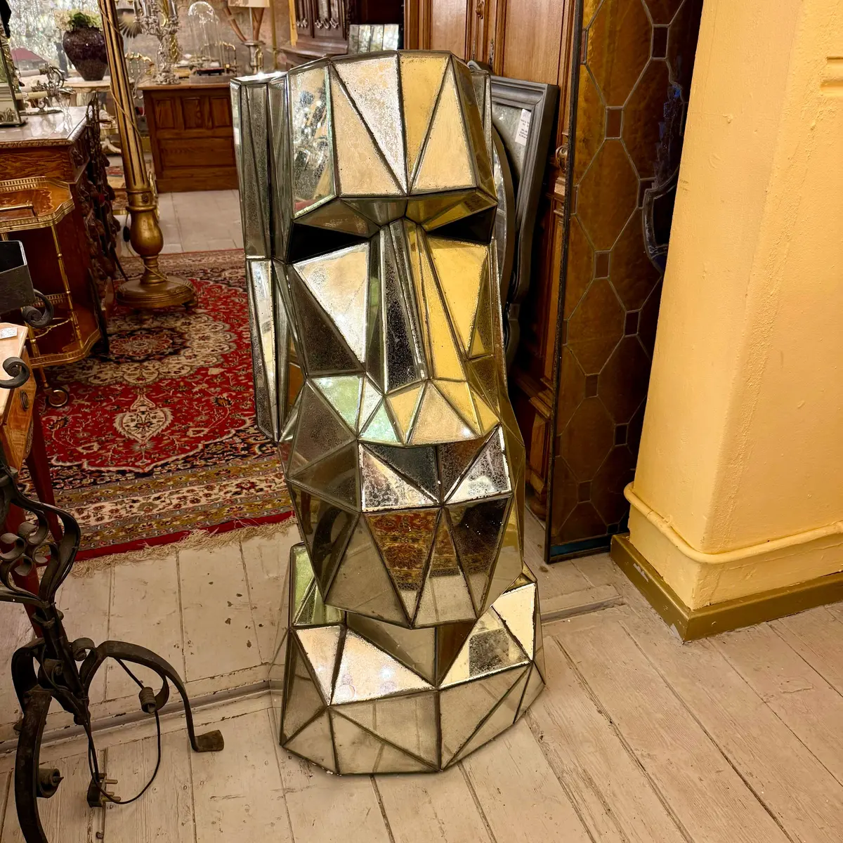 Aged Contemporary Moai Mirror Statue 1