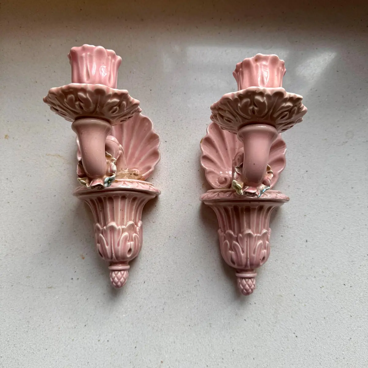 1930S Vintage Italian Porcelain Sconces - Sold 1