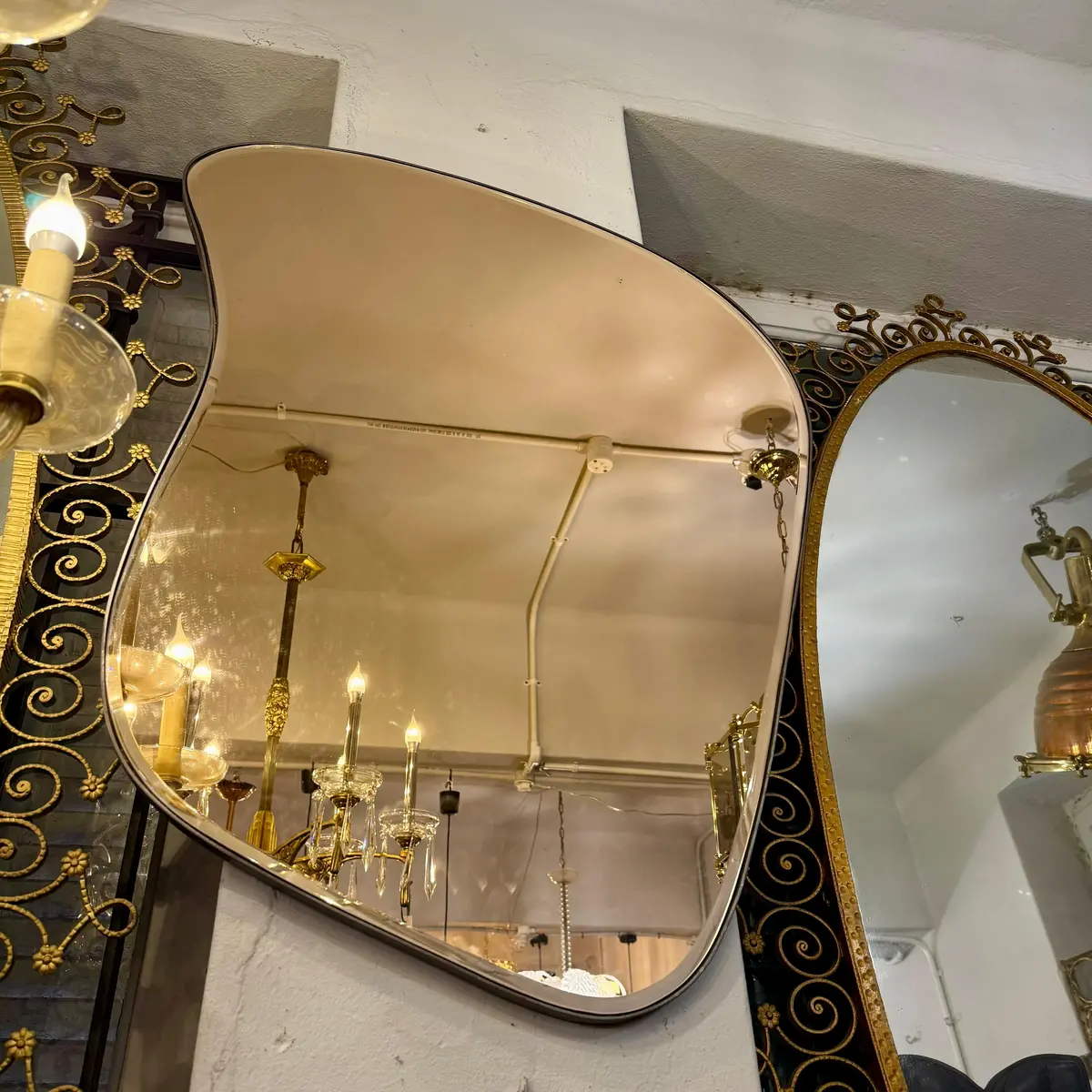 Unusual Contemporary Rose Gold Mirror - Sold 1