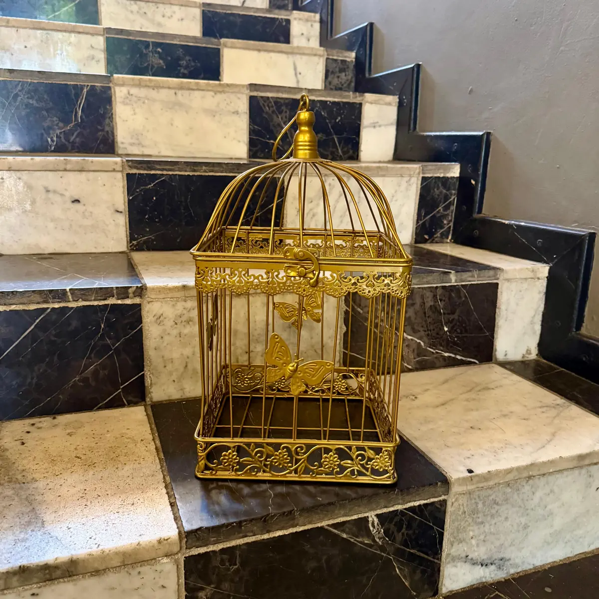 Set Of Vintage Painted Bird Cages 2