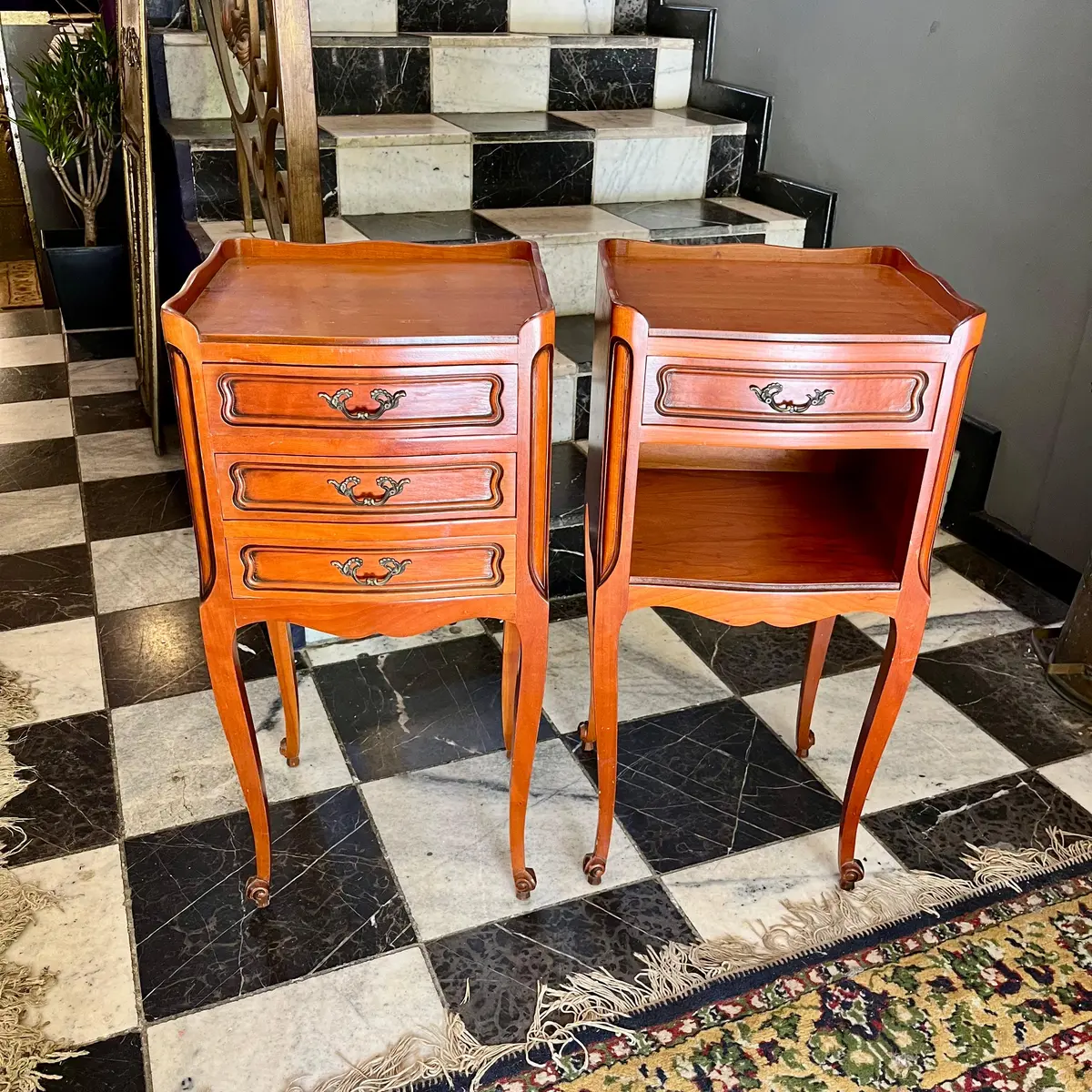 Handsome Pair Of Antique Mr And Mrs Pedestals -Sold 1