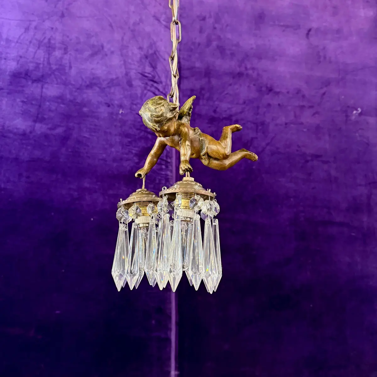 Custom Made Cherub Crystal Drop Pendant - Sold 1
