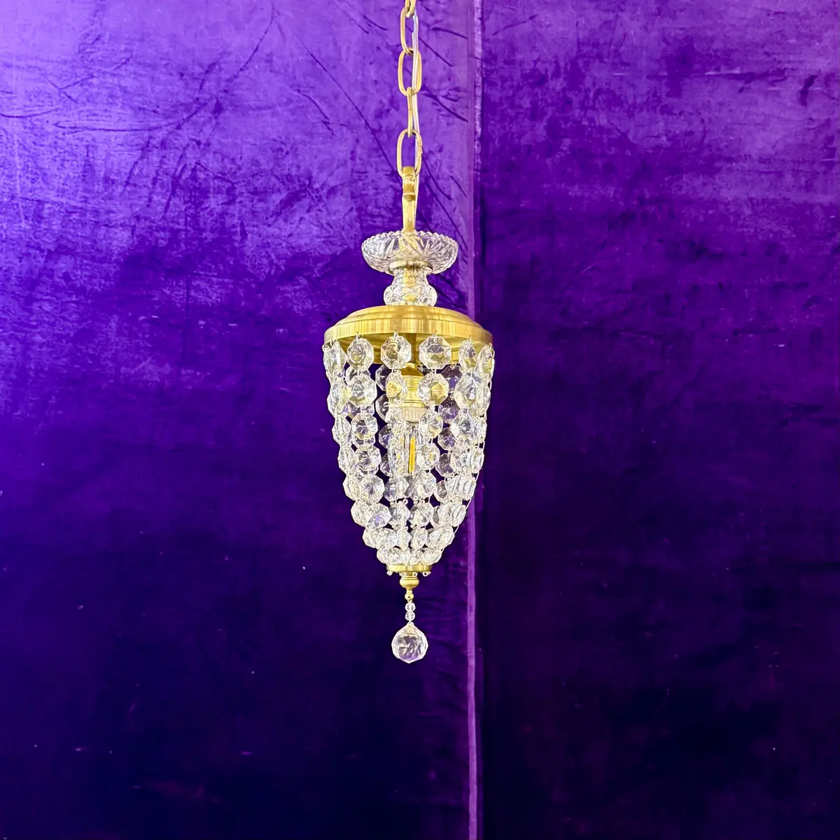 Petite Brass And Crystal Pedants - Sold 1