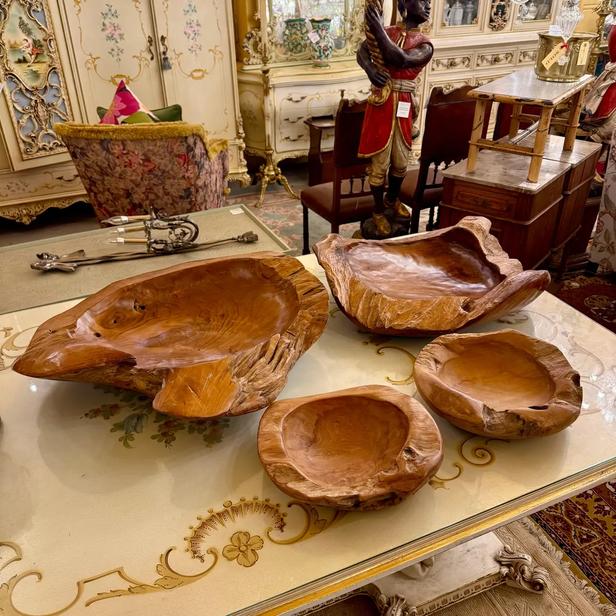 Assortment Of Organically Carved Wooden Bowls 1