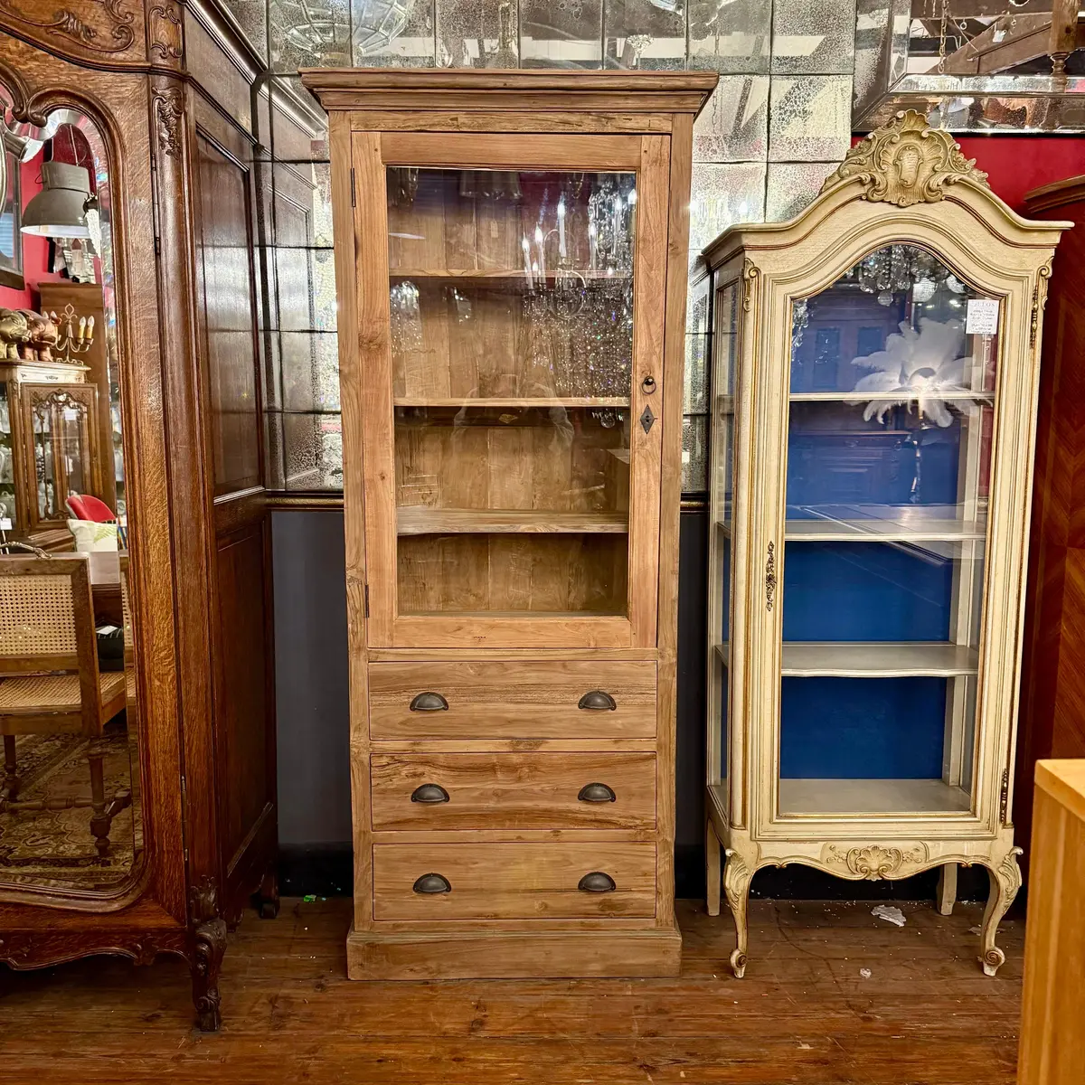 Stunning Reclaimed Teak Display Cabinet - Sold 1