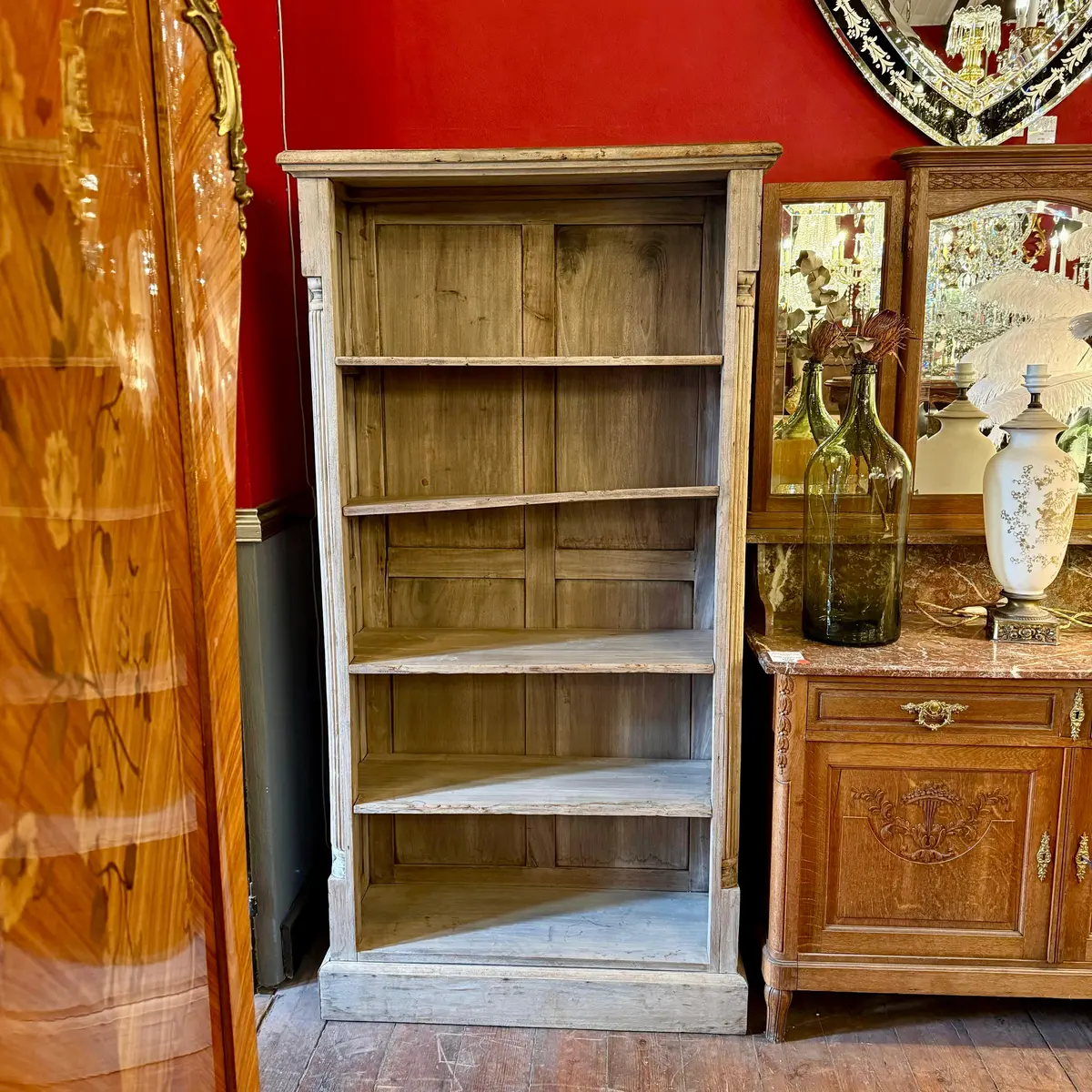 White Washed Asian Mahogany Bookshelf 1