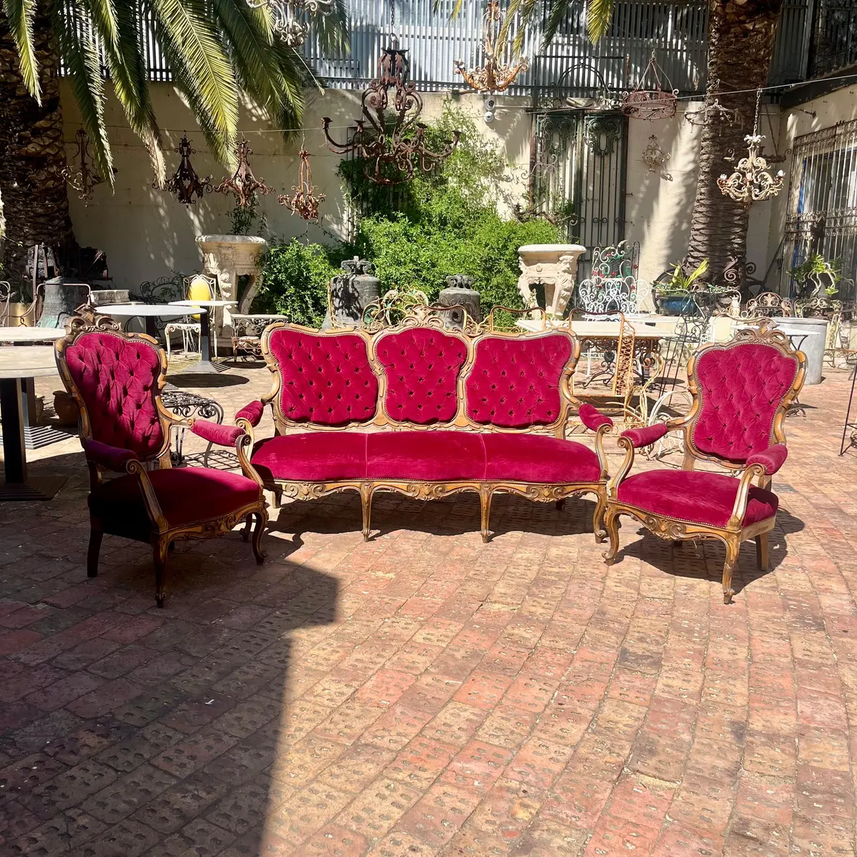 Antique Oak French Salon Set 1