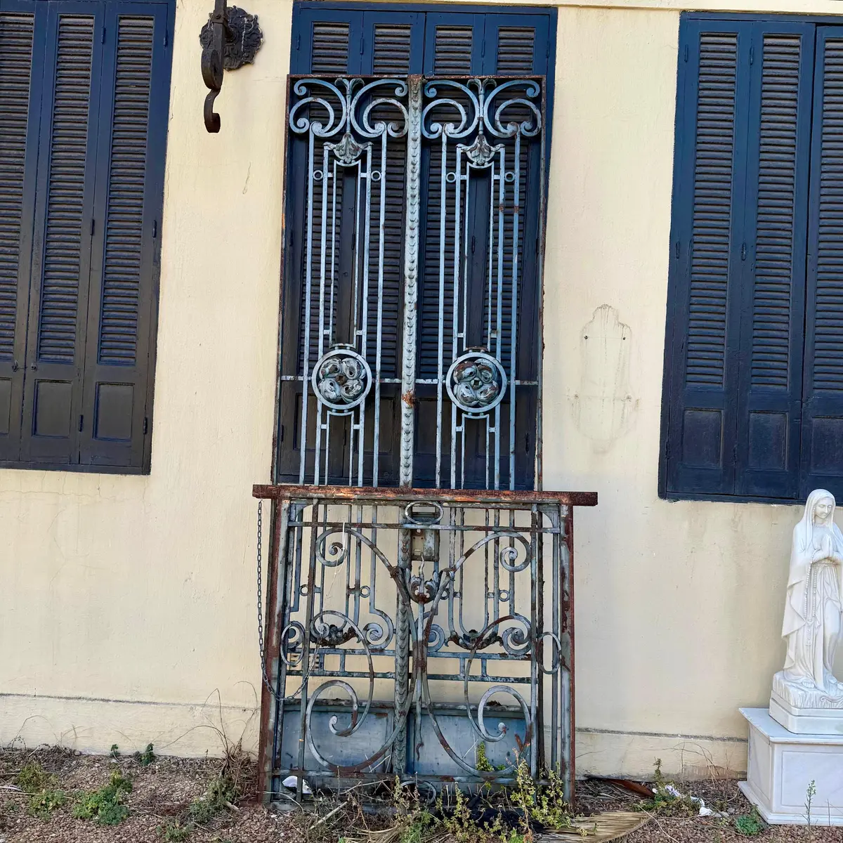 Antique Argentine Forged Steel Gate With Scrollwork Detailing, Early 20Th Century 1