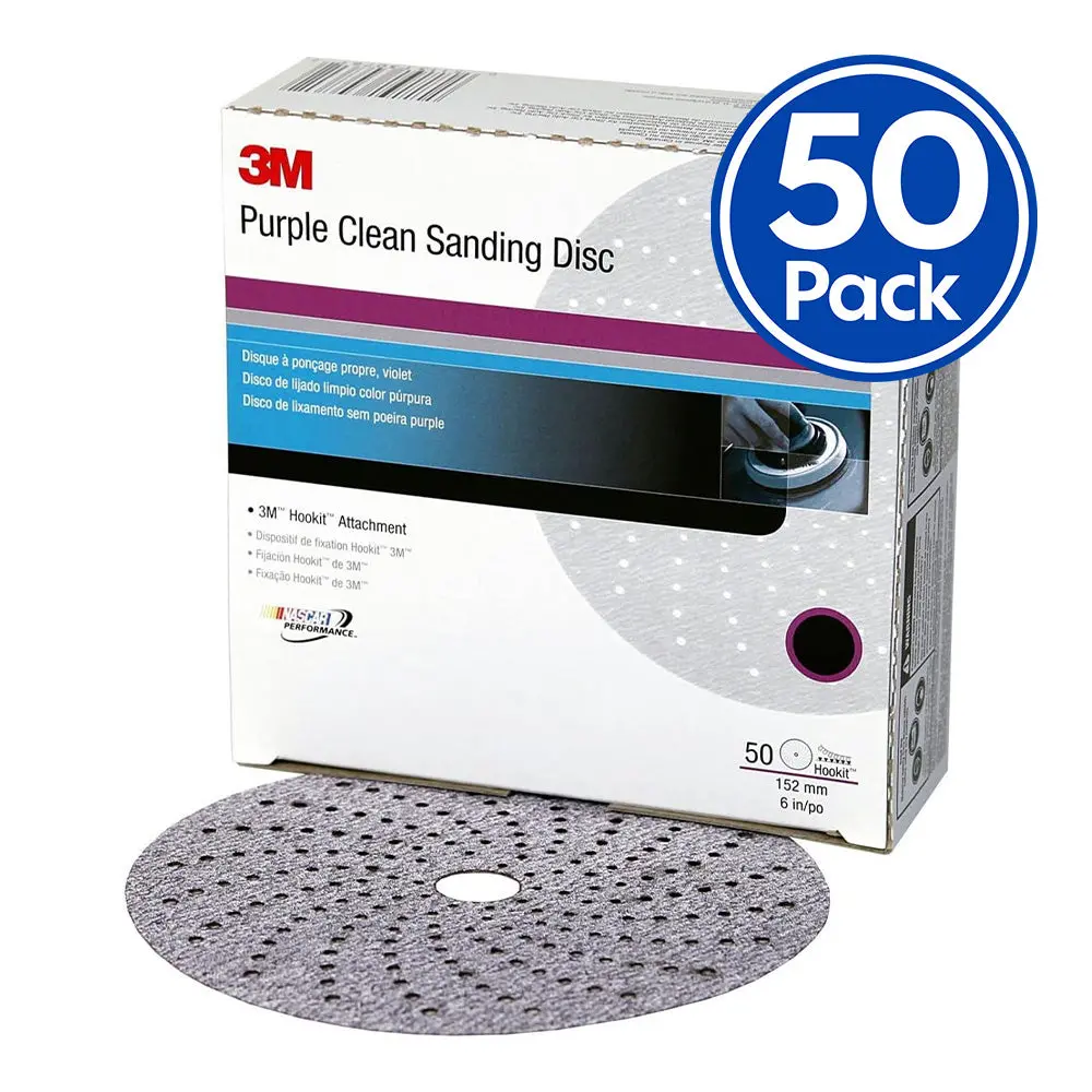 3M 30761 P600 Purple Clean Sanding Hookit Disc 150Mm X 50 Pack 1