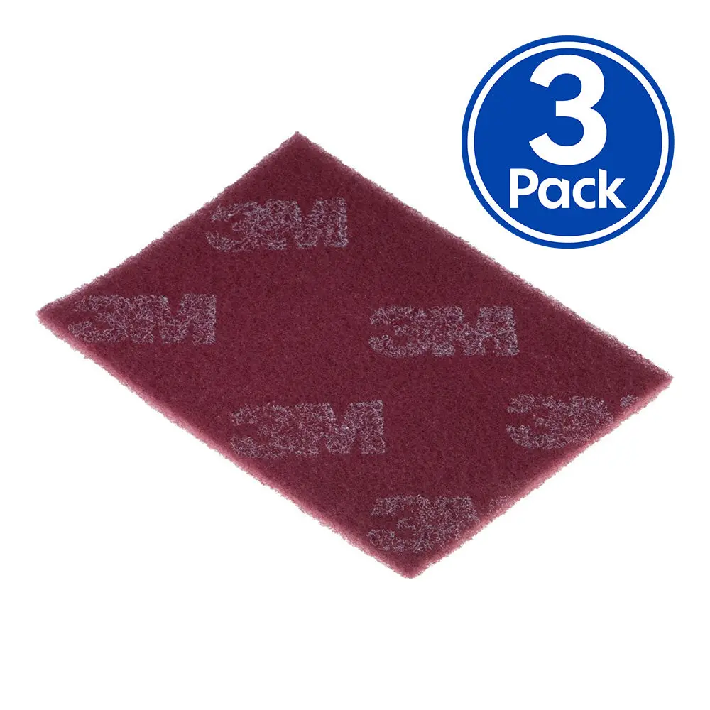 3M 7447 Scotch Brite General Purpose Maroon Hand Pad 150Mm X 230Mm X 3 Pack 1