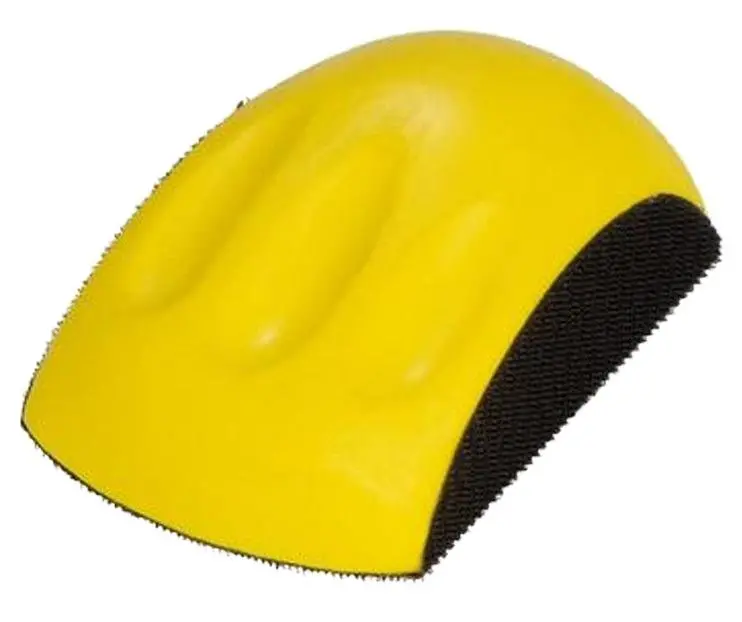 Hand Sanding Block 150Mm X 90Mm Yellow Ergonomic Hook And Loop Sand Paper 1