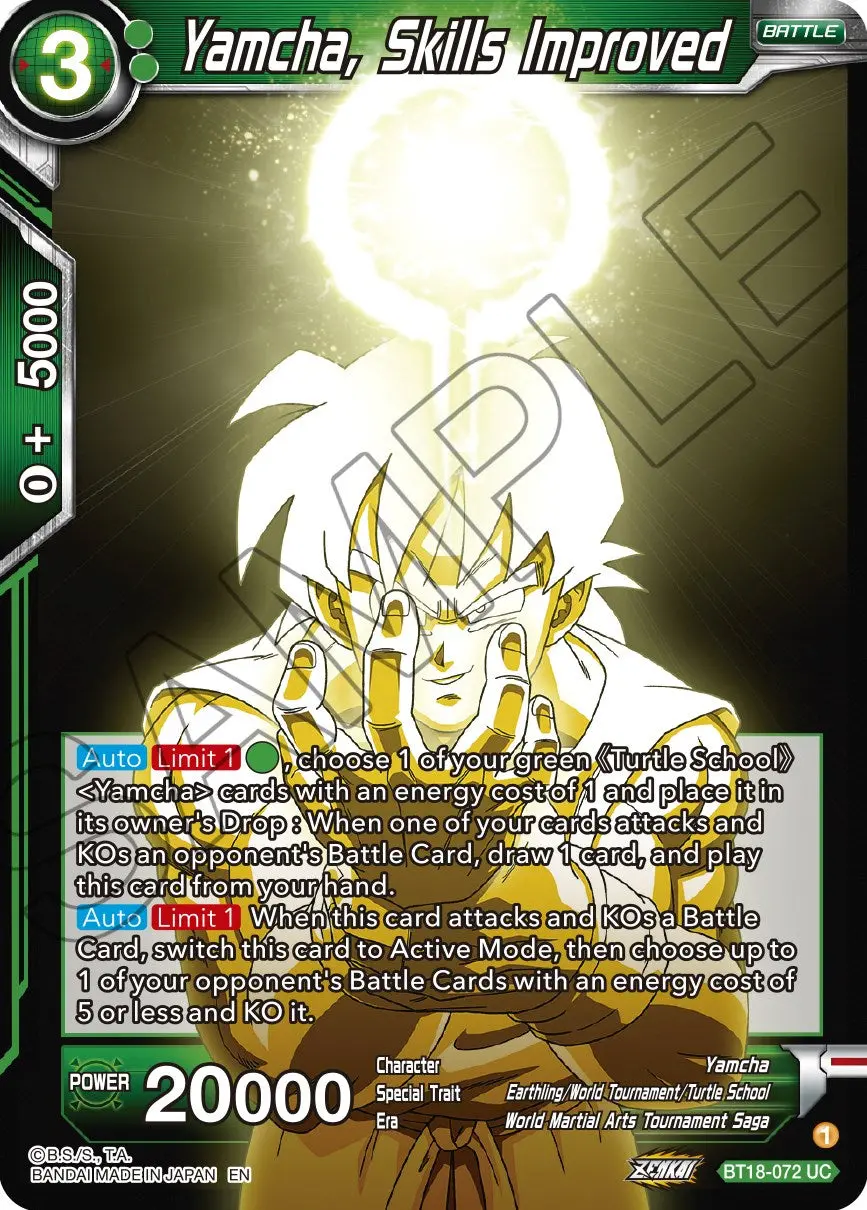 Yamcha, Skills Improved (Bt18-072) [Dawn Of The Z-Legends] 1