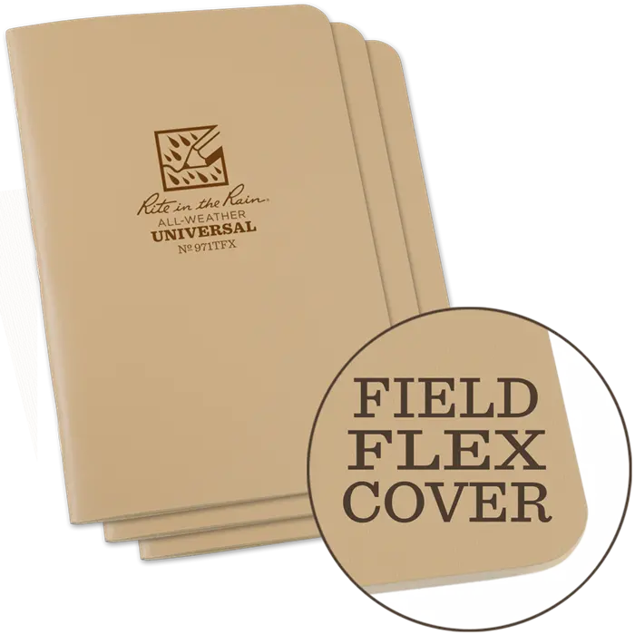 Rite-In-The-Rain - #971Tfx - Notebook, Universal, Tan, Pkg Of 3 1