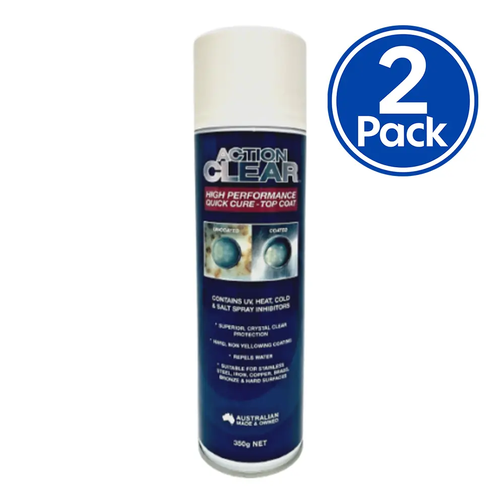 Action Clear Coat Metal Sealer Corrosion Protection 350G Aerosol X 2 Pack 1