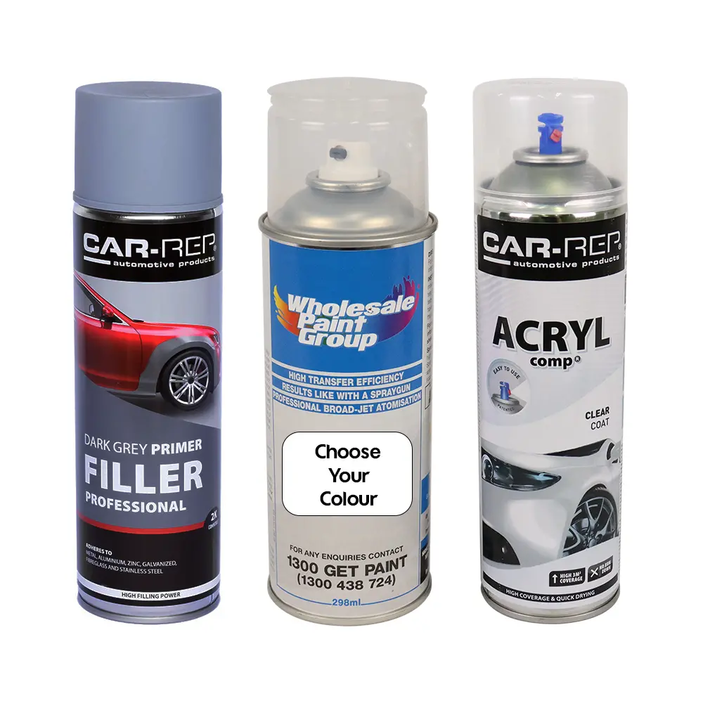 Automotive Touch Up Spray Can Choose Your Colour + 1K Clear Coat + Primer 1