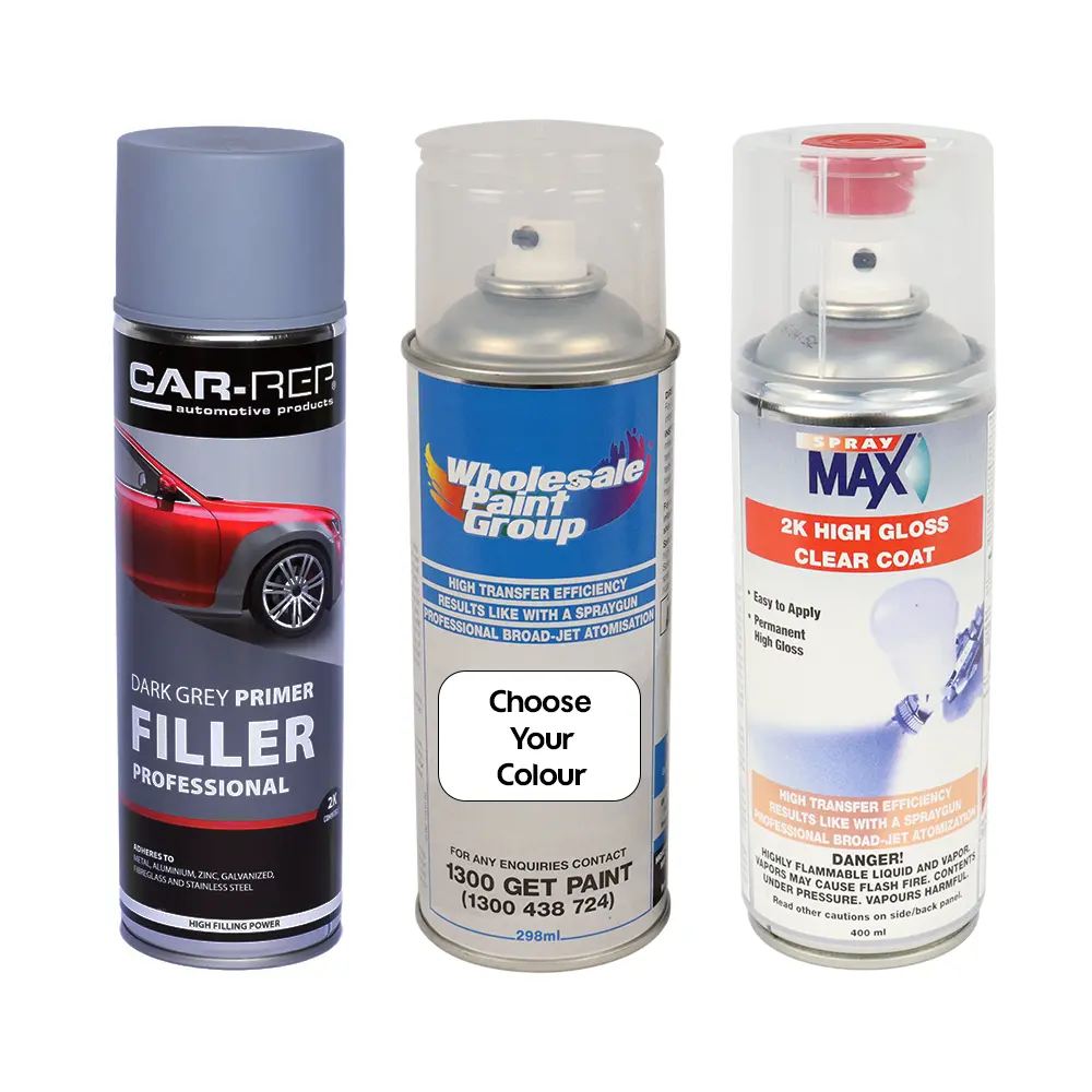 Automotive Touch Up Spray Can Choose Your Colour + 2K Clear Coat + Primer 1