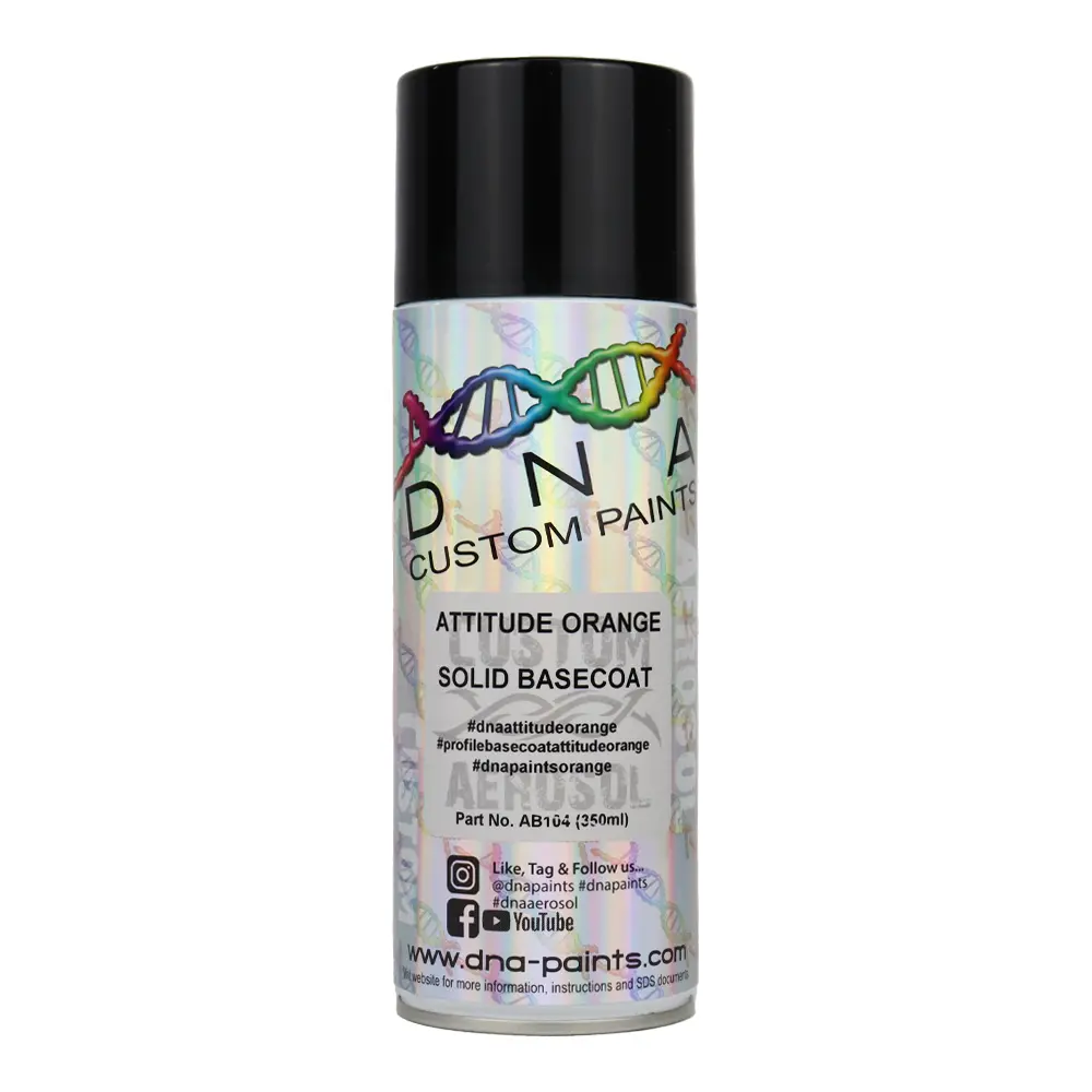 Dna Paints Solid Basecoat Spray Paint 350Ml Aerosol Attitude Orange 1