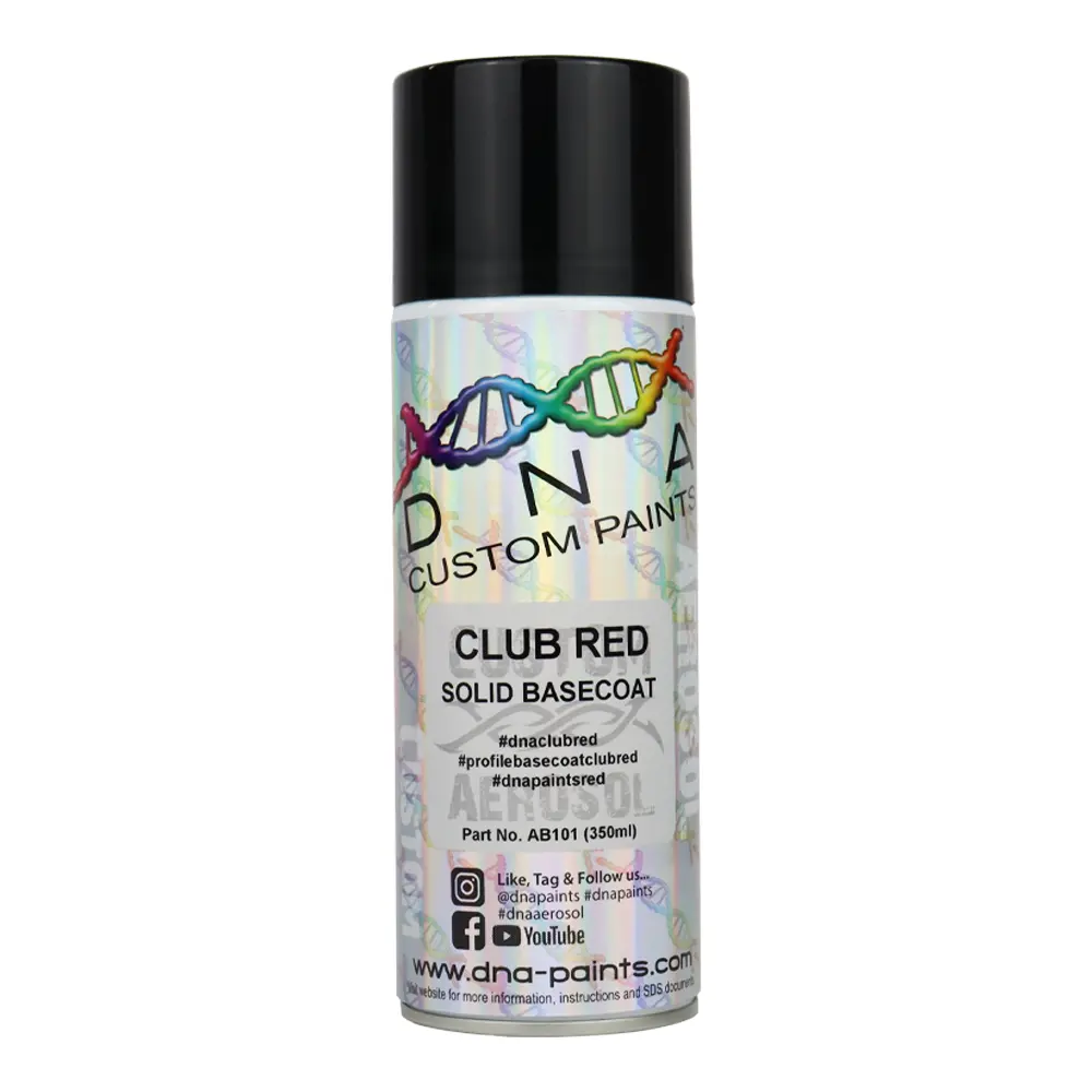 Dna Paints Solid Basecoat Spray Paint 350Ml Aerosol Club Red 1
