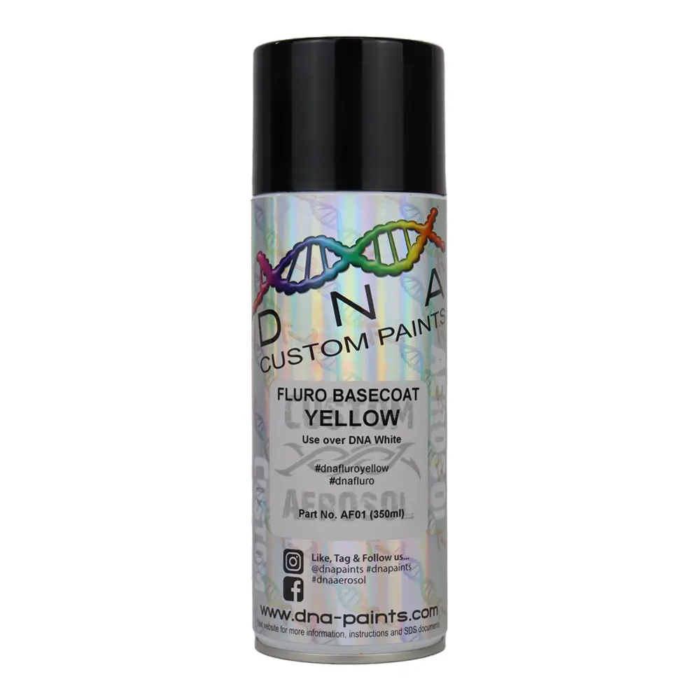 Dna Paints Fluro Basecoat Spray Paint 350Ml Aerosol Fluorescent Yellow 1