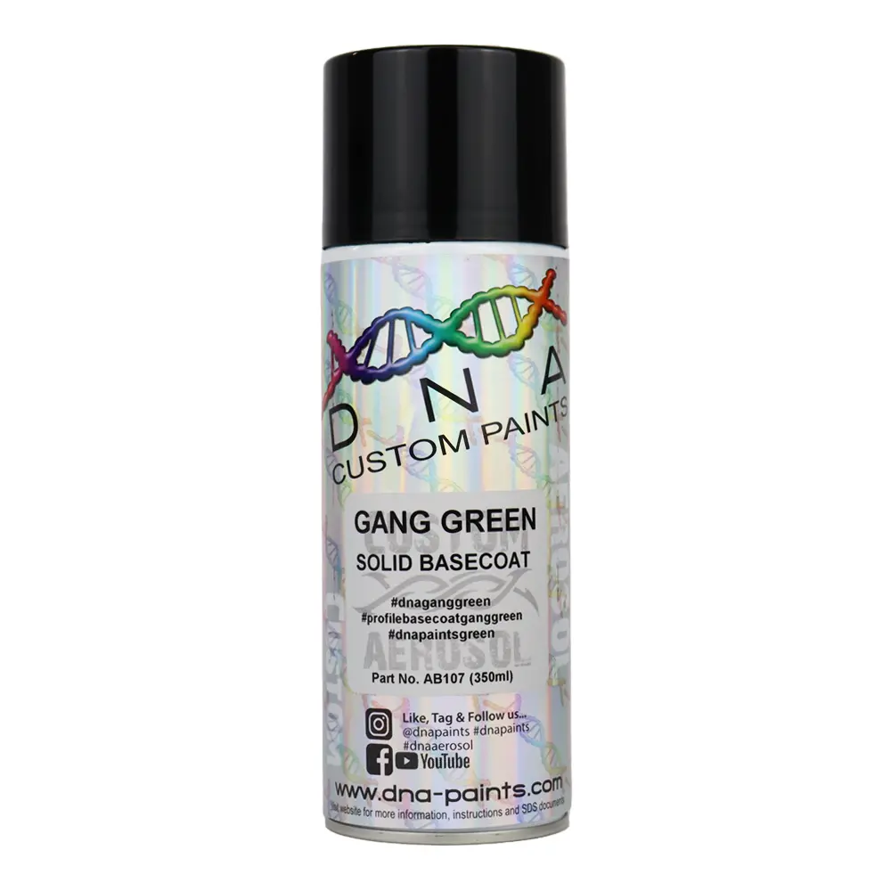 Dna Paints Solid Basecoat Spray Paint 350Ml Aerosol Gang Green 1