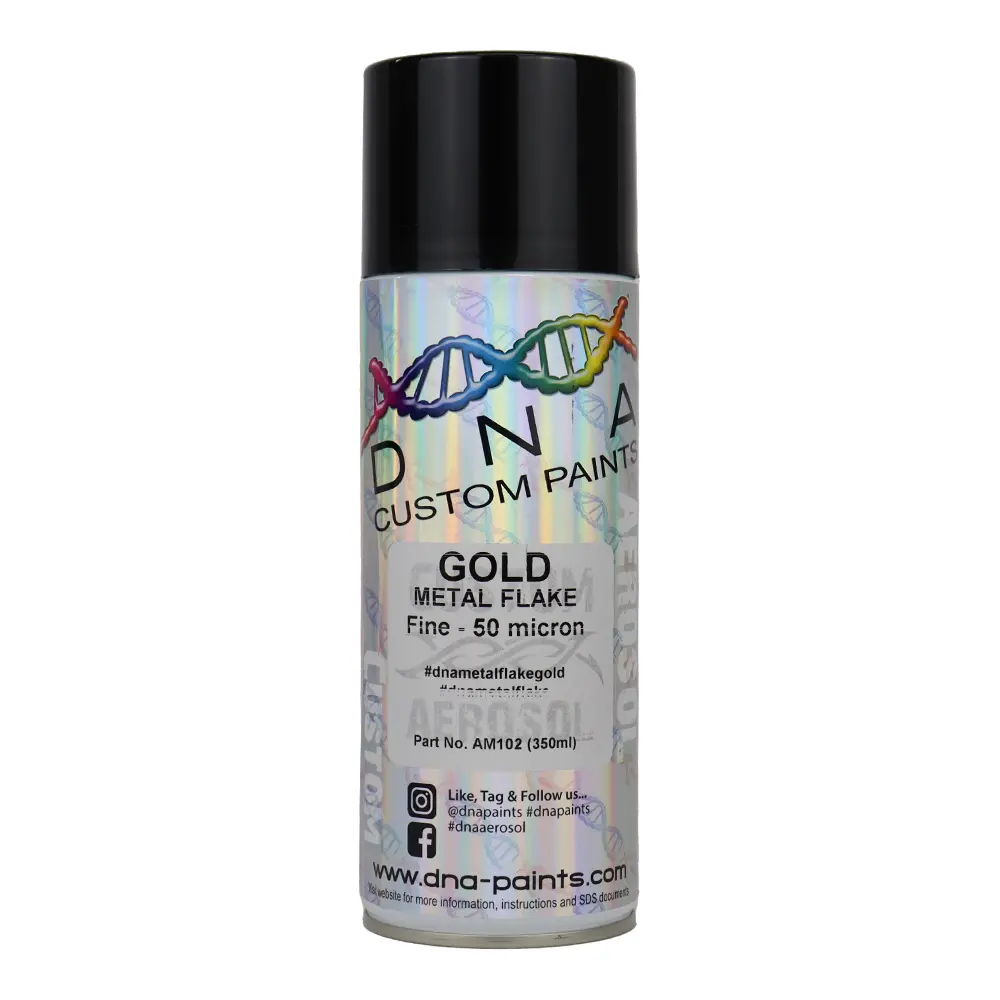 Dna Paints Metal Flake 350Ml Aerosol Gold Fine - 50 Micron 1