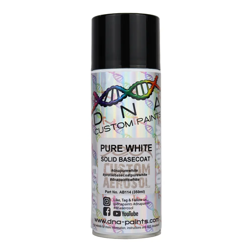 Dna Paints Solid Basecoat Spray Paint 350Ml Aerosol Pure White 1
