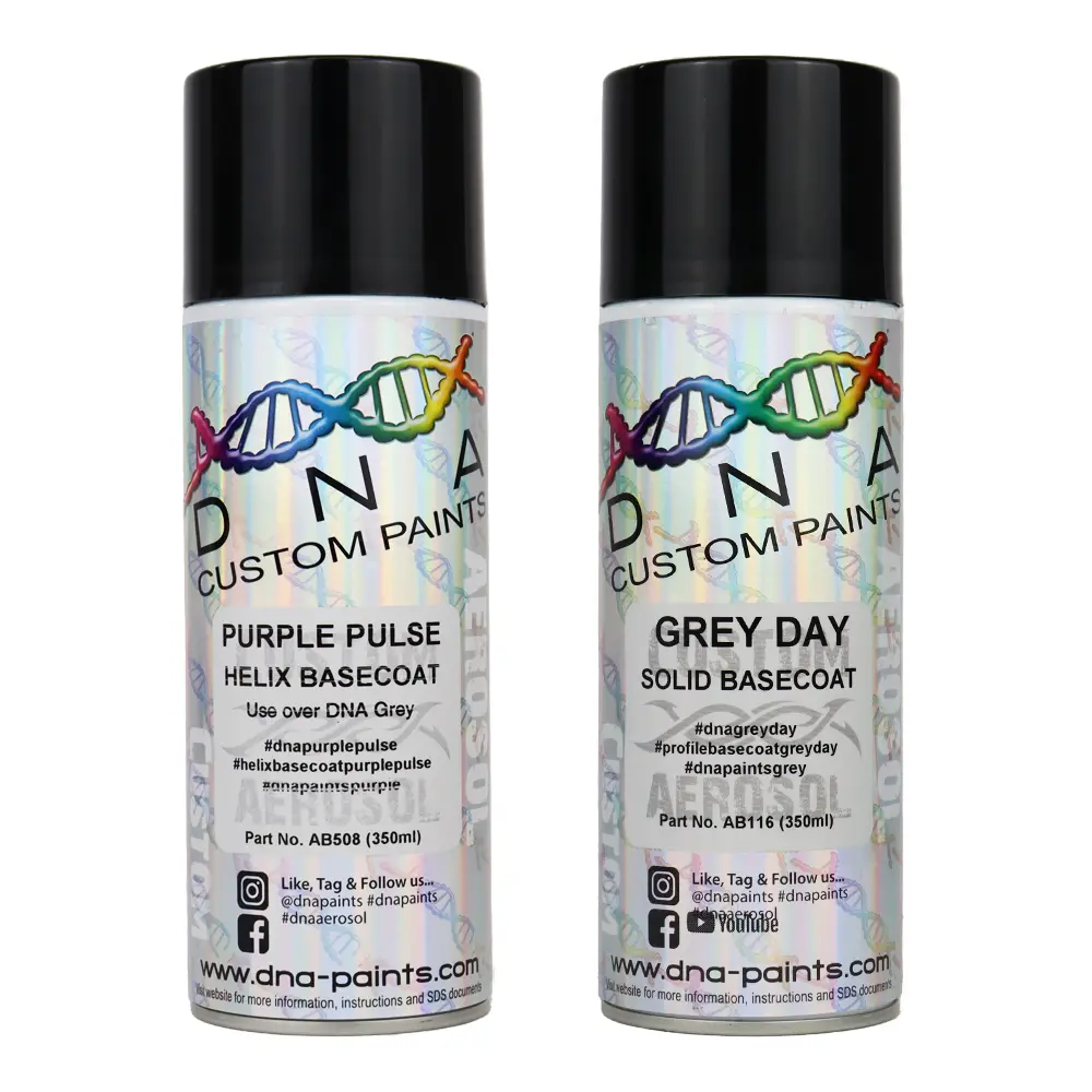 Dna Paints Helix Basecoat Spray Paint 350Ml Aerosol Purple Pulse With Undercoat 1