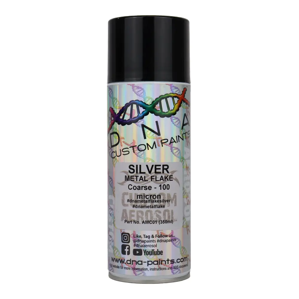Dna Paints Metal Flake 350Ml Aerosol Silver Coarse - 100 Micron 1