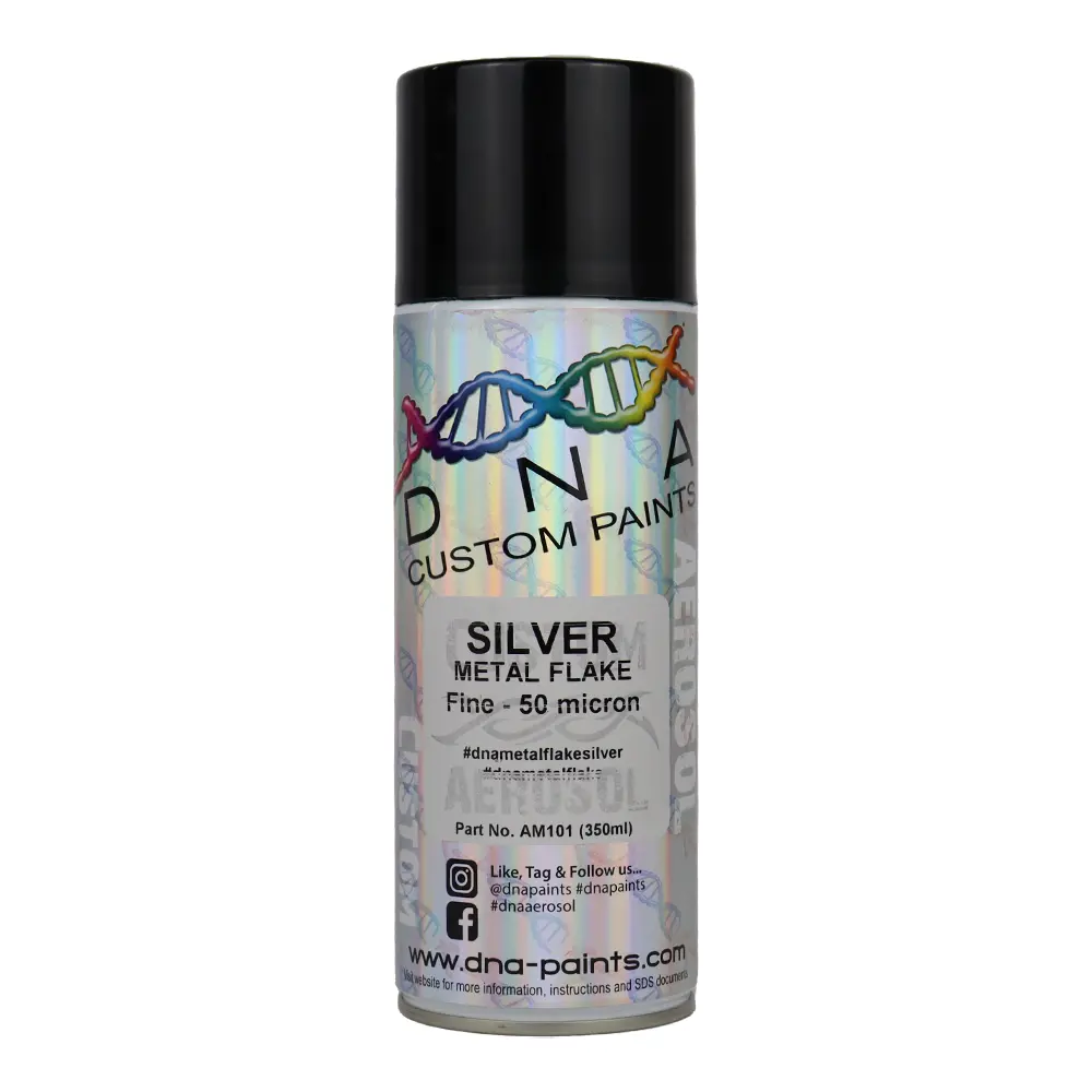 Dna Paints Metal Flake 350Ml Aerosol Silver Fine - 50 Micron 1