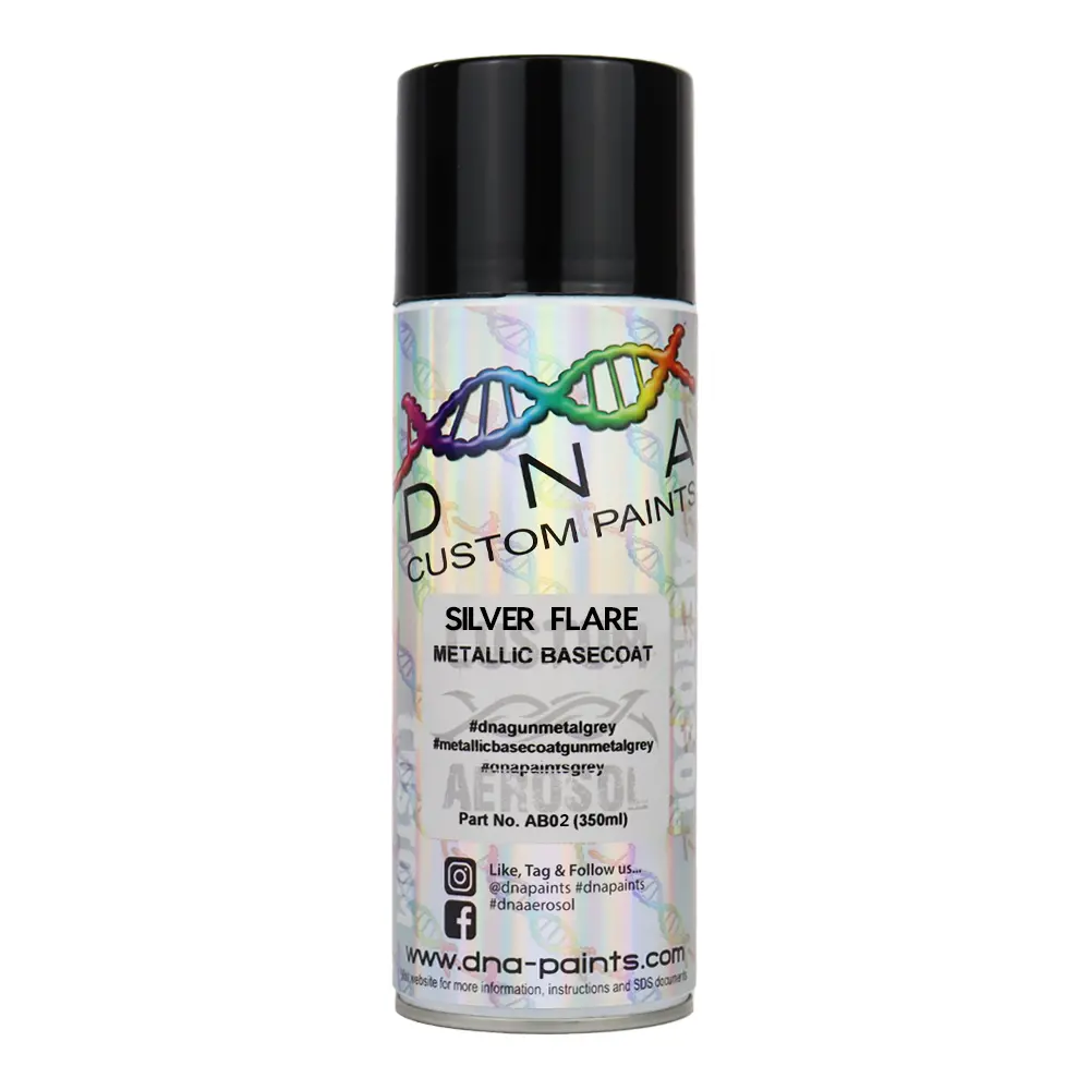 Dna Paints Metallic Basecoat Spray Paint 350Ml Aerosol Silver Flare 1