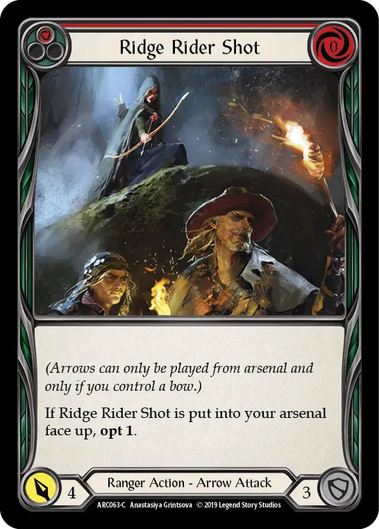 Ridge Rider Shot (Red) [Arc063-C] (Arcane Rising)  1St Edition Rainbow Foil 1