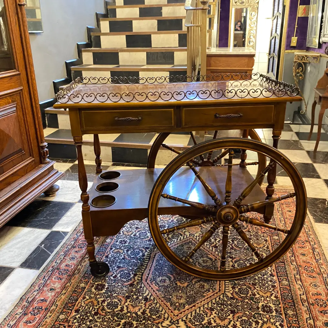 Unique Vintage Drinks Trolley With Intricate Detail - Sold 1