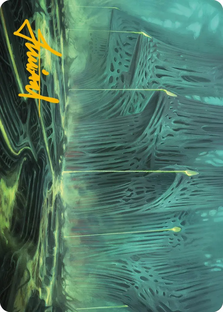 Swamp Art Card (Gold-Stamped Signature) [Phyrexia: All Will Be One Art Series] 1
