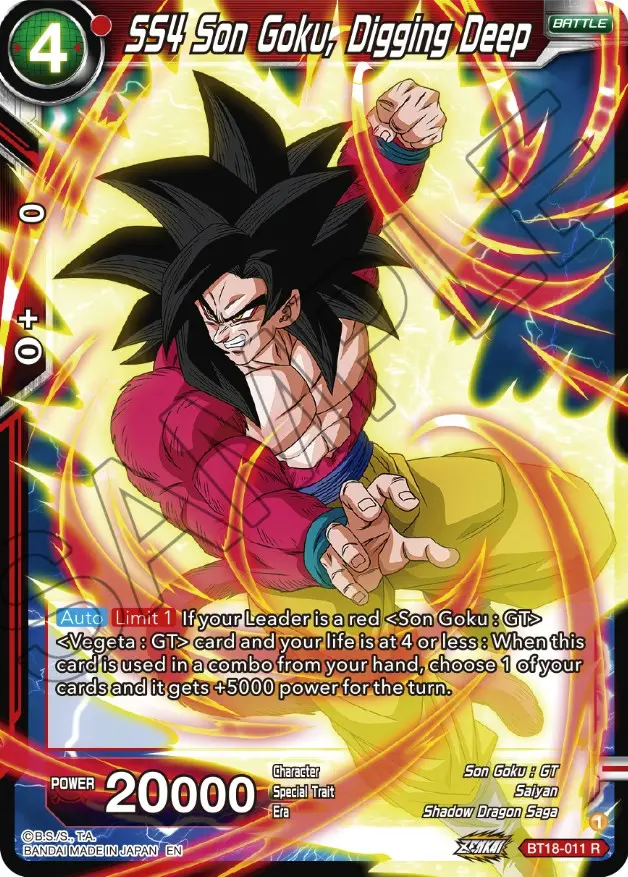 Ss4 Son Goku, Digging Deep (Bt18-011) [Dawn Of The Z-Legends] 1