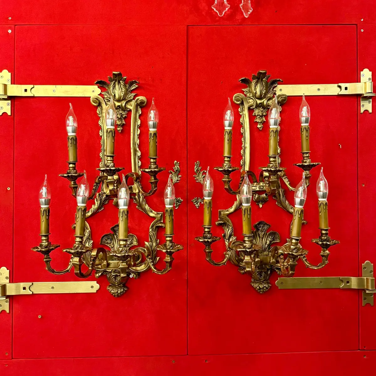 Stunning Empire Style Brass Wall Sconces 1