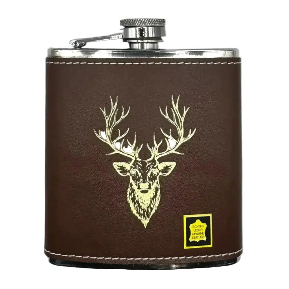 Bisley Leather 6Oz Hip Flask 1