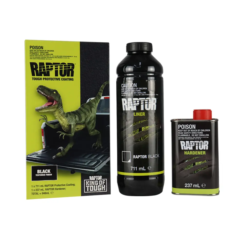 U-Pol Raptor Tough Protective Coating 1L Kit Black 1