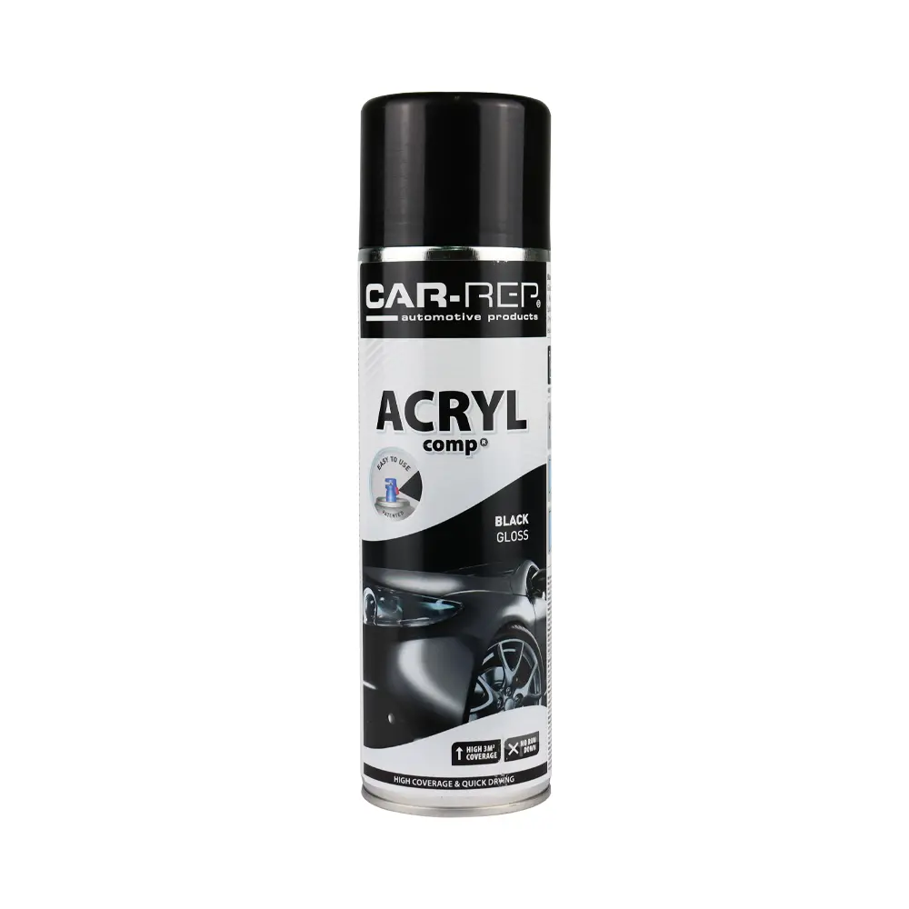 Car-Rep Professional Automotive Gloss Acrylic Aerosol 500Ml Black 1