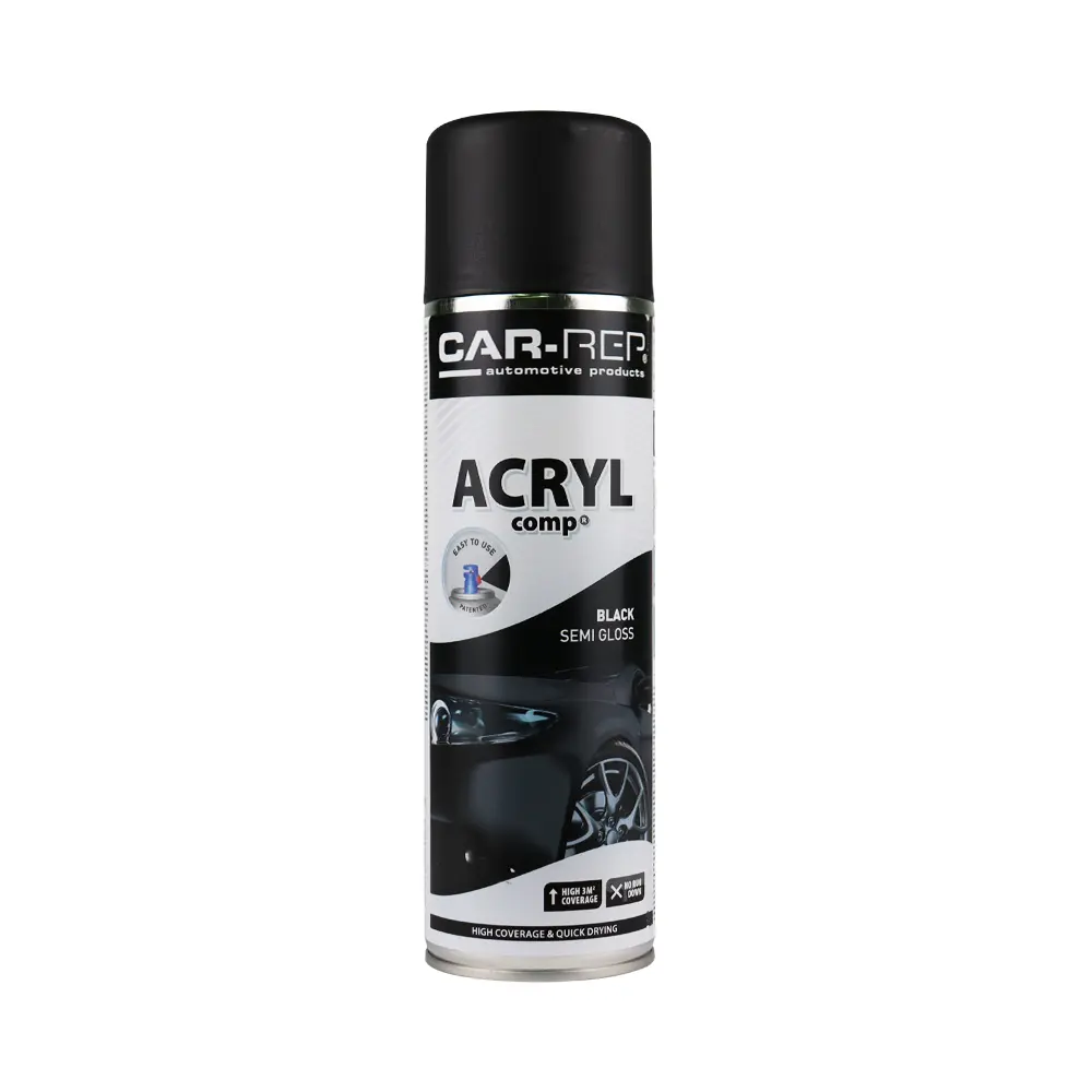 Car-Rep Professional Automotive Semi Gloss Acrylic Aerosol 500Ml Black 1