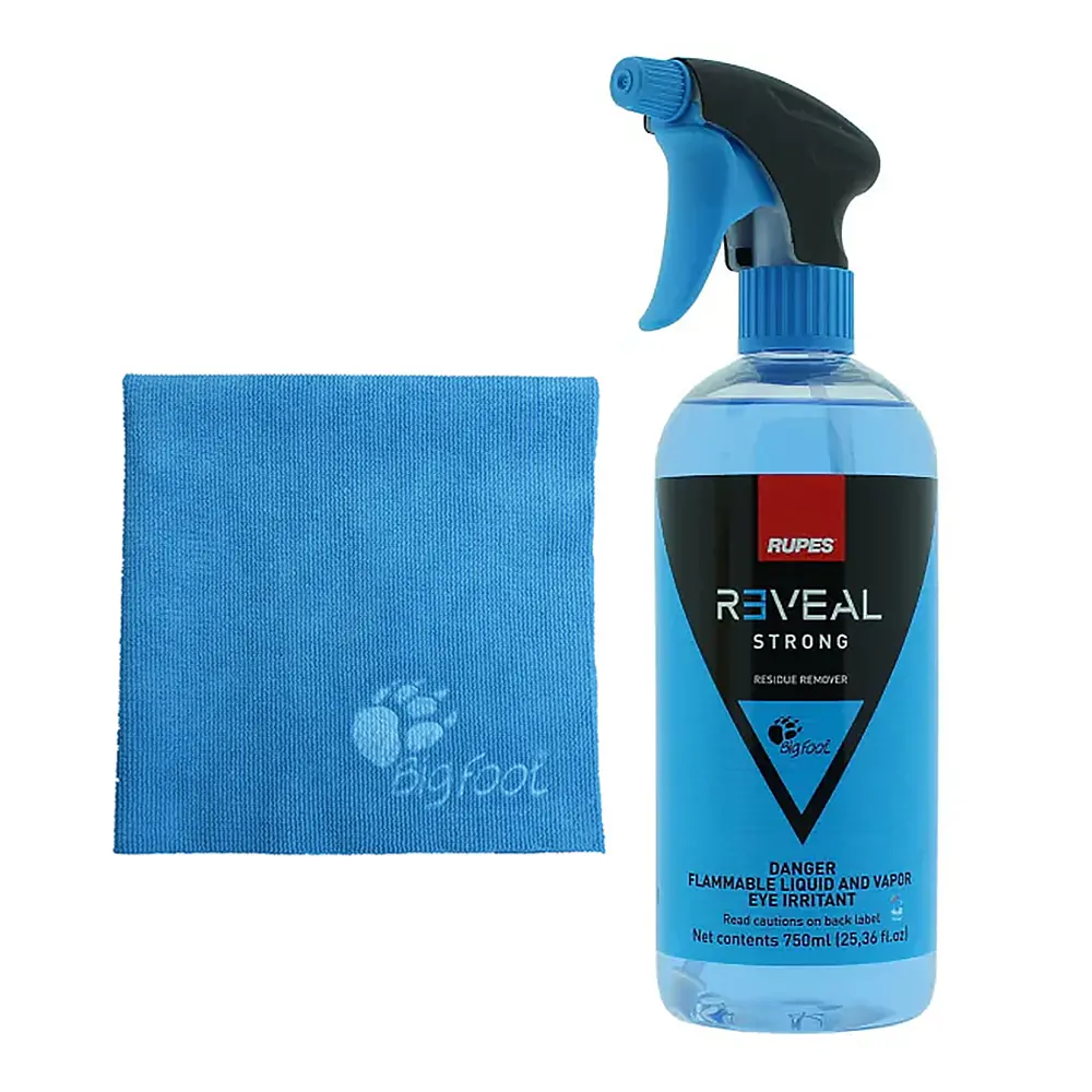 Rupes Reveal Strong Residue Remover 750Ml Spray & Blue Microfibre Cloth Kit 1