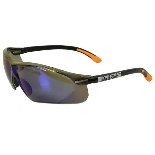 Maxisafe Kansas Safety Glasses As/Nzs1337 Anti Scratch Fog Coating Blue Mirror 1