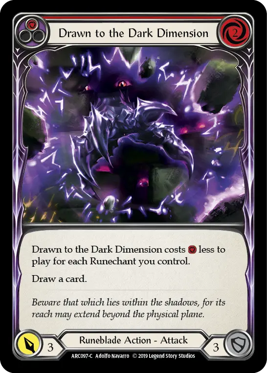Drawn To The Dark Dimension (Red) [Arc097-C] (Arcane Rising)  1St Edition Normal 1