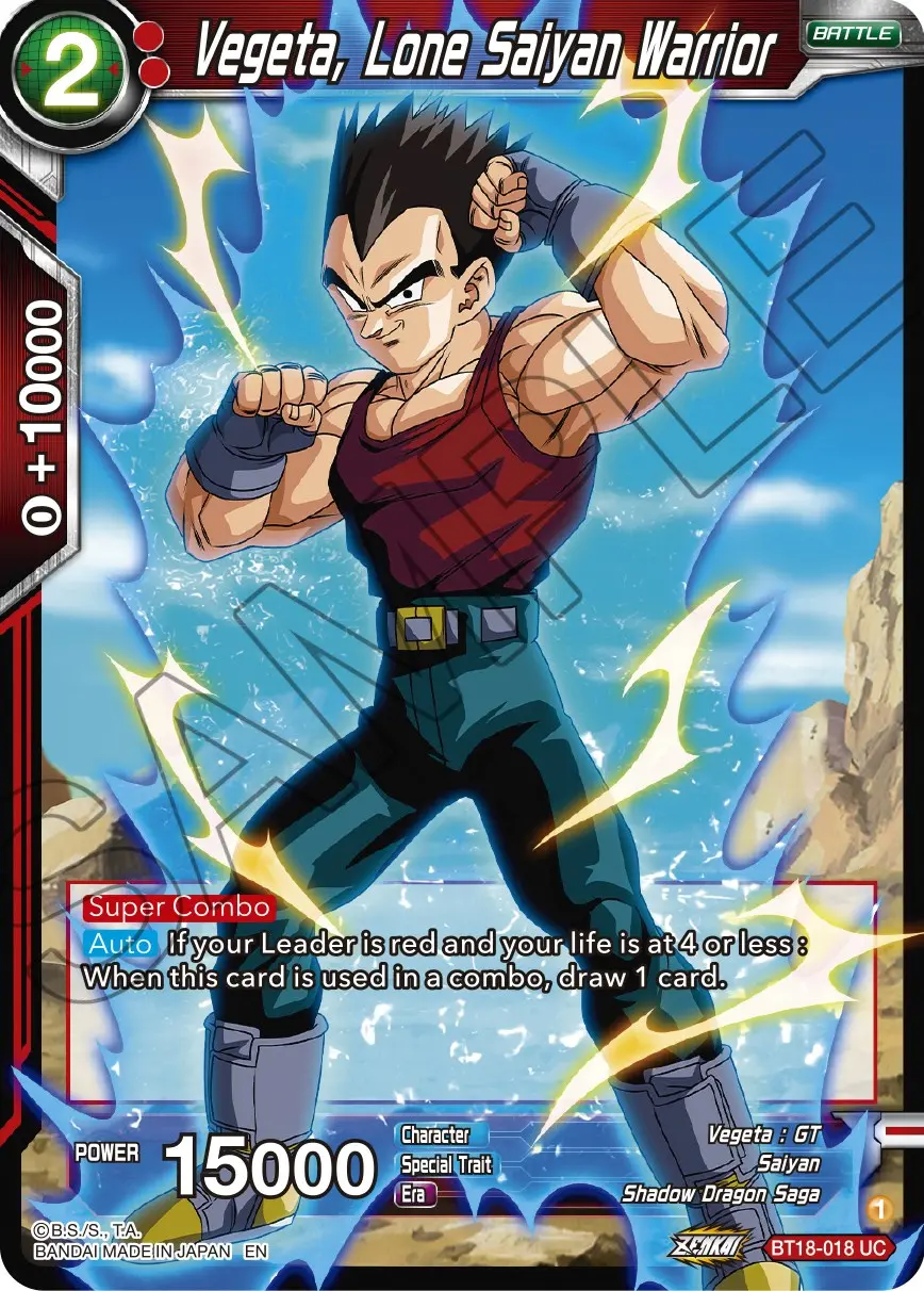 Vegeta, Lone Saiyan Warrior (Bt18-018) [Dawn Of The Z-Legends] 1