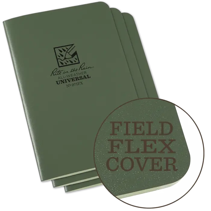 Rite-In-The-Rain - #971Fx Notebook, Universal, Green, Pkg Of 3 1