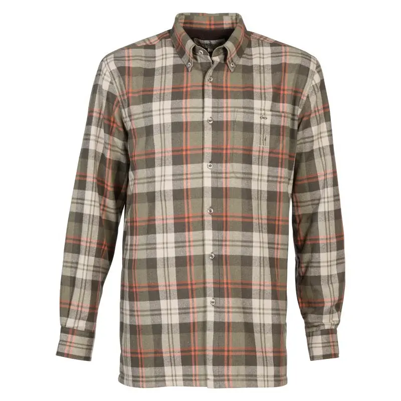 Percussion Inverness Fleece Lined Shirt - Khaki/Orange 1