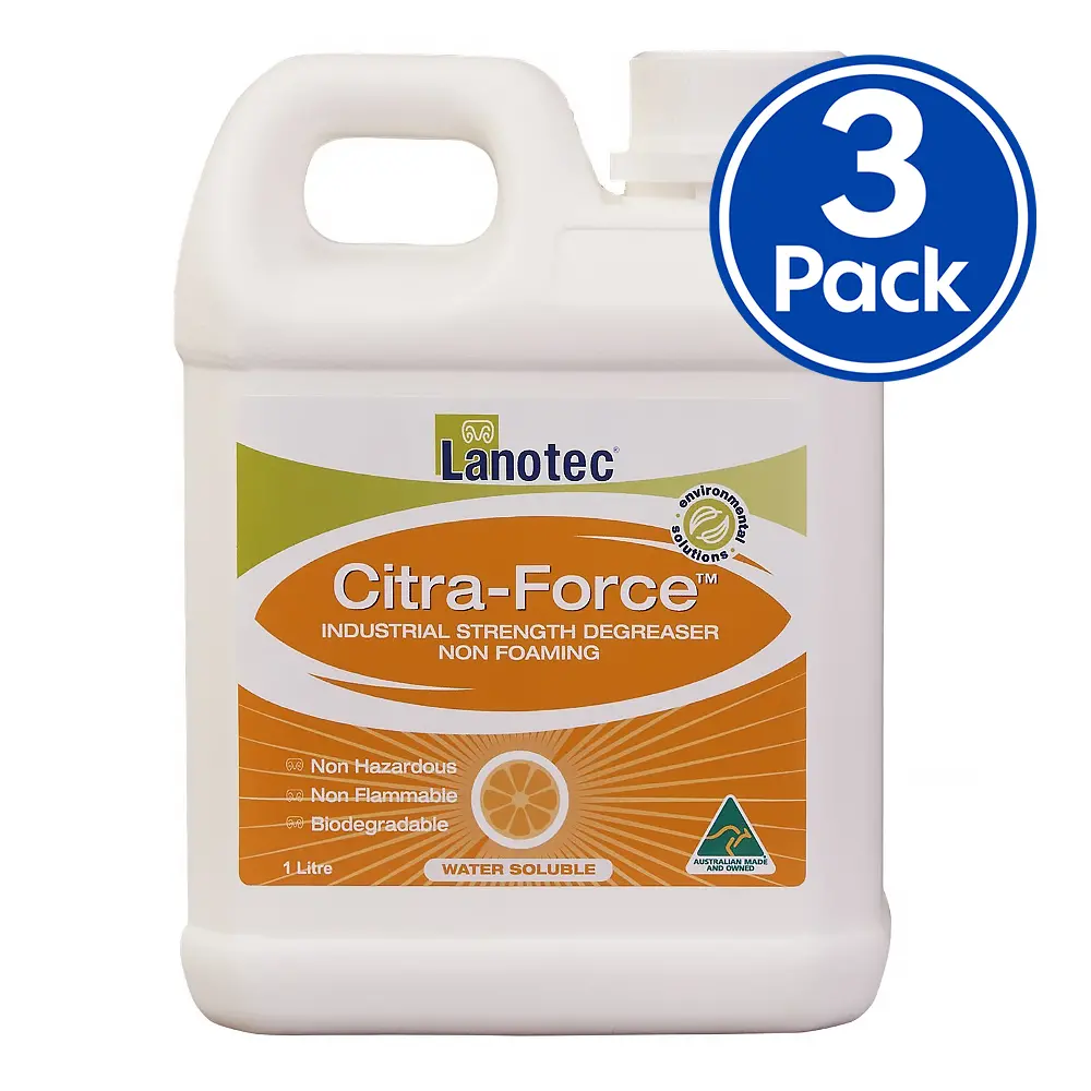 Lanotec Citra-Force Industrial Strength Degreaser Cleaner Concentrate 1L X 3 Pack 1