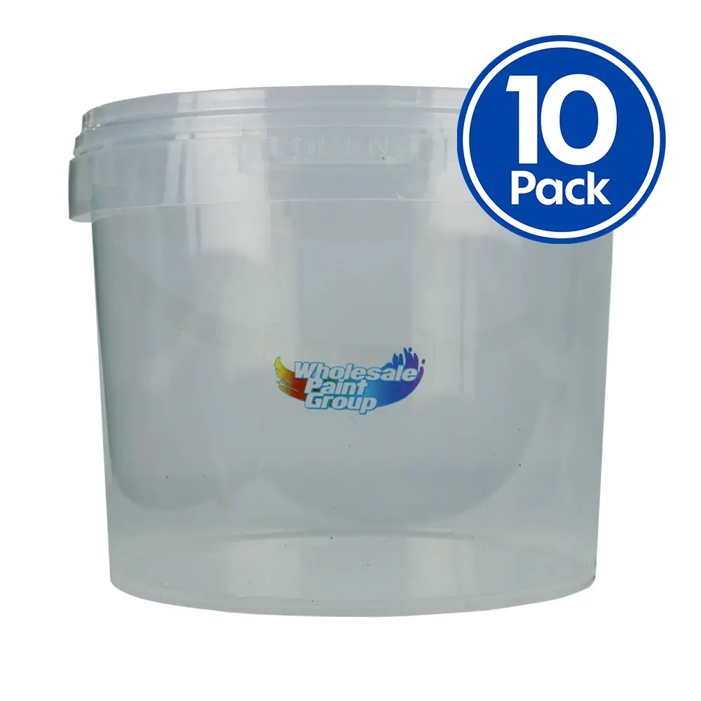 Wpg Clear Mixing Bucket With Lid 5L X 10 Pack 1