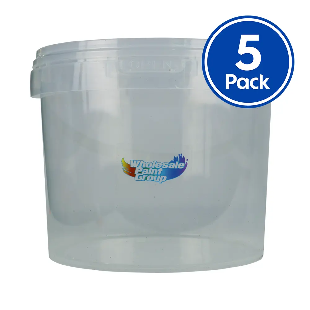 Wpg Clear Mixing Bucket With Lid 5L X 5 Pack 1
